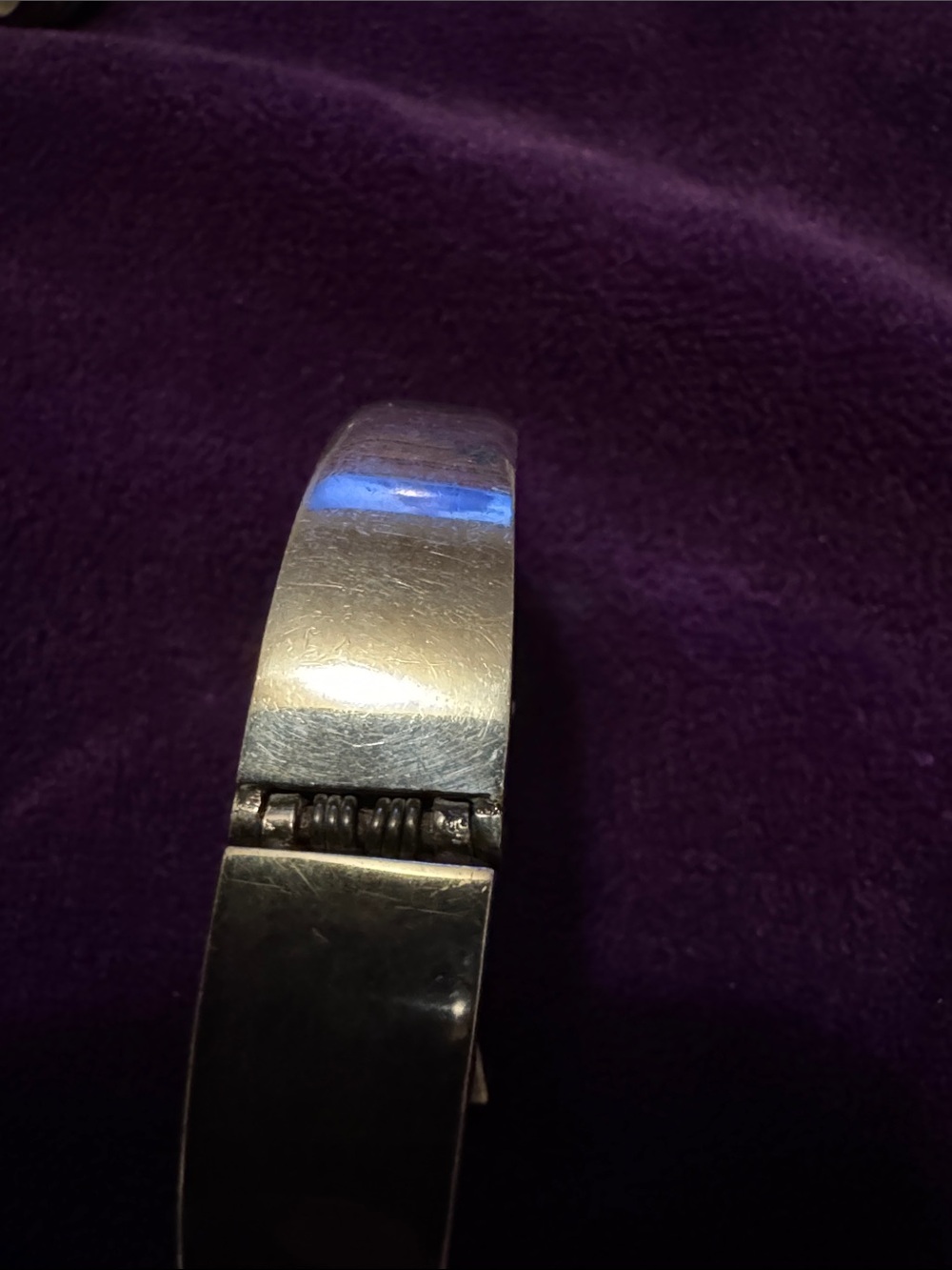 925 Sterling Silver Green Malachite Inlay Cuff Bracelet, - Picture 4 of 10